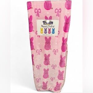 Peeps Pink Bunny & Bows Plush Throw Blanket